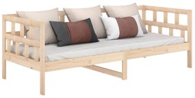 Sofá-cama madeira de pinho maciça 90x190 cm