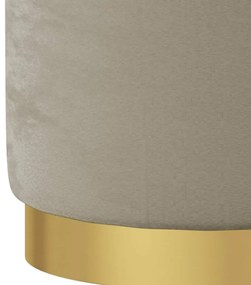 Banqueta com arrumação redonda veludo 31 x 37 cm cinzento-escuro
