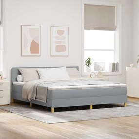 vidaXL Cama Box Spring com Colchão Cinza Claro 180x200 cm Tecido