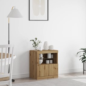 Sideboard com Luzes LED em Carvalho Artesanal 60,5x37x67 cm