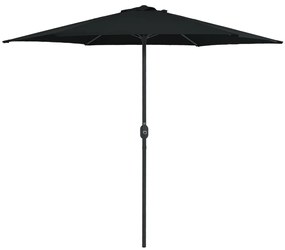 vidaXL Guarda-sol de jardim c/ poste de alumínio 270x246 cm preto