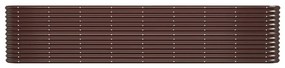 Canteiro elevado jardim 332x40x68cm aço revestido a pó castanho