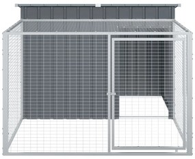 Casota p/ cães c/ parque 153x194x110 cm aço galvaniz. antracite