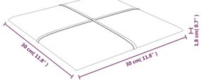 Painel parede 12 pcs 30x30 cm veludo 1,08 m² vermelho tinto