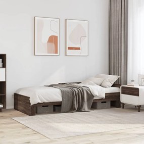 Estrutura cama s/ colchão derivados madeira carvalho castanho