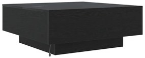 Mesa de Centro vidaXL com Luzes LED Carvalho Preto 80x80x31 cm