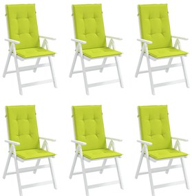 Almofadões cadeiras altas de jardim 6pcs tecido verde brilhante