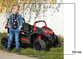 Carro elétrico para crianças UTV XXL 24V 2 Lugares em couro, travão de discos, luzes LED, rodas de borracha insufláveis com suspensão traseira, leitor