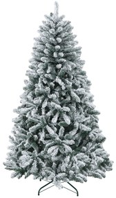 HOMCOM Árvore de Natal Artificial Nevado 180 cm com 796 Ramos e Suporte de Metal Árvore Natalina Nevado para Interior Verde | Aosom Portugal