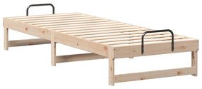 Estrutura de Cama com Alças Castanho 80 x 200 cm