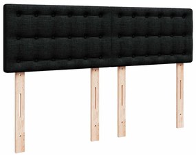 Cama com molas/colchão 140x190 cm tecido preto