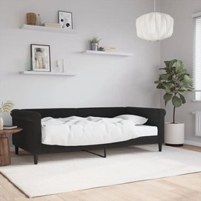 Sofá-cama com colchão 90x190 cm veludo preto