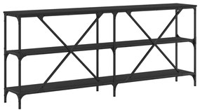 Mesa consola 180x30x75 cm derivados de madeira e ferro preto