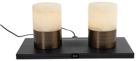 LED Conjunto de 2 Candeeiros de Mesa Bronze Escuro RGBW Recarregáveis - Alessia Art Deco