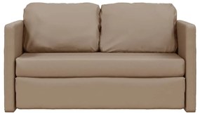 Sofá-cama sem pés 112x174x55 cm couro artificial cappuccino