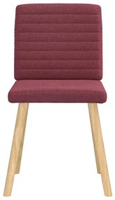 Cadeiras de jantar 6 pcs tecido vermelho-tinto