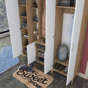 Cabideiro EA121 – Nogueira e Branco – 180x240x37,5 cm