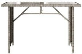 2 pcs conjunto jantar p/jardim c/almofadões vime PE cinza-claro