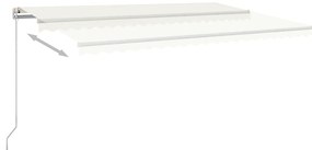 Toldo retrátil automático com postes 5x3 m cor creme