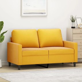 vidaXL Sofá de 2 lugares veludo 120 cm amarelo