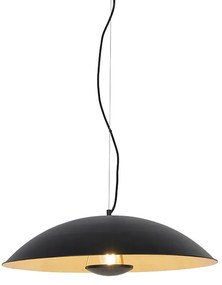 Candeeiro de suspensão vintage preto com dourado 60 cm - Emilienne Moderno