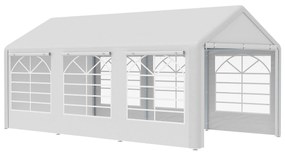 Outsunny Tenda para Festas 6x3m Tenda de Jardim com 4 Paredes Laterais 2 Portas Enroláveis e 6 Janelas Proteção UV para Exterior Eventos Casamentos Branco | AOSOM Portugal