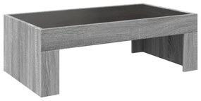 Mesa de centro luzes LED Infinity 90x50x30 cm cinzento sonoma
