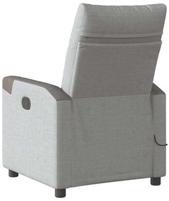 Poltrona massagens reclinável elétrica tecido cinzento-nublado