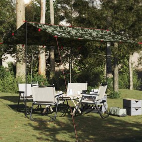 vidaXL Lona de campismo 306x306 cm impermeável camuflagem