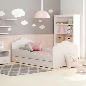 Cama infantil Fala 160x80 com gaveta branca - colchão e estrado incluído