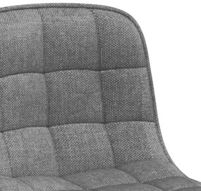 Cadeiras de jantar giratórias 2 pcs tecido cinzento-claro
