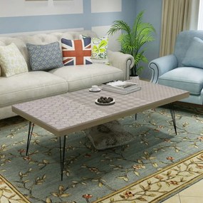 vidaXL Mesa de centro 120x60x38 cm cinzento