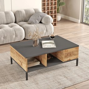Mesa de Centro RL2 – Pinho Atlântico Antracite – 90x33,1x60 cm
