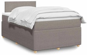 Cama boxspring c/ colchão 120x190cm tecido castanho-acinzentado