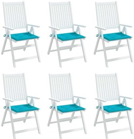 Almofadões p/ cadeira 6pcs 50x50x4cm tecido turquesa