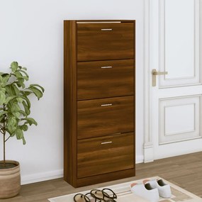 vidaXL Sapateira 63x24x147 cm derivados de madeira carvalho castanho