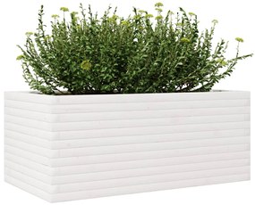 Vaso/floreira de jardim 110x60x45,5 cm pinho maciço branco