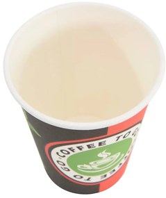 Copos de café de papel 1000 pcs 12oz 300ml vermelho e preto