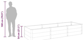 Canteiro de jardim elevado 300x100x54 cm WPC cinzento