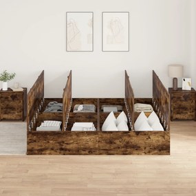 Estrado de Cama vidaXL Fumado Carvalho 200x200 cm