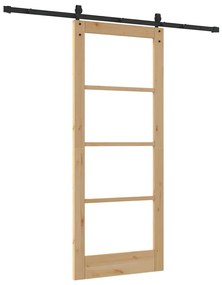 Porta Deslizante vidaXL com Conjunto de Ferragens 83x202 cm de Madeira