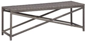46211 vidaXL Banco de jardim 120 cm vime PE cinzento