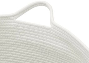 Cesto de arrumação Ø55x36 cm algodão bege e branco