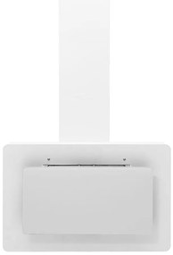 Exaustor de parede 60cm aço inoxidável e vidro temperado branco