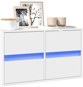 Móvel de parede para TV com luzes LED 80x31x45 cm branco