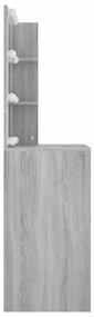 Toucador com LEDs 60x40x140 cm sonoma cinza
