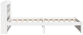 Estrutura de cama c/ cabeceira sem colchão 100x200 cm branco