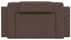 Almofadão de cabeceira 100 cm couro artificial castanho