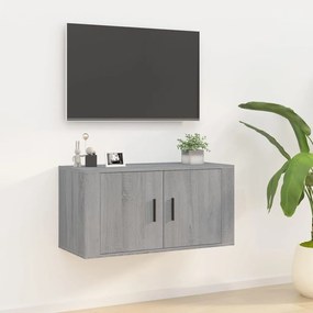 vidaXL Móvel de TV de parede 80x34,5x40 cm cinzento sonoma