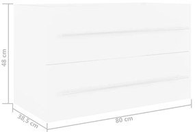 Armário lavatório 80x38,5x48 cm derivados de madeira branco